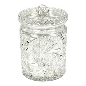 1980s Vintage Cut Glass Biscuit Jar