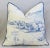 French Blue & White Nautical Feather/Down Pillow 24" Square For Sale - Image 4 of 4