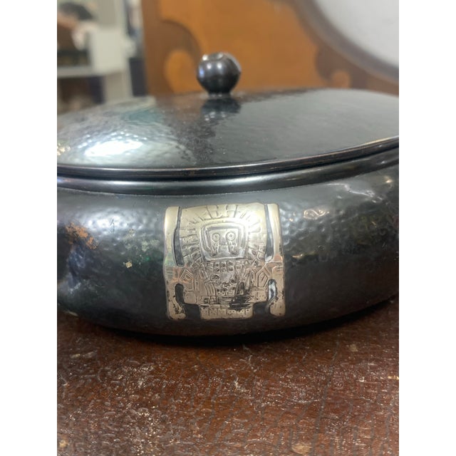Mid 20th Century Vintage Hammered Copper & Sterling Silver Trinket Box | Pre-Columbian Incan–Moche Style For Sale - Image 5 of 12
