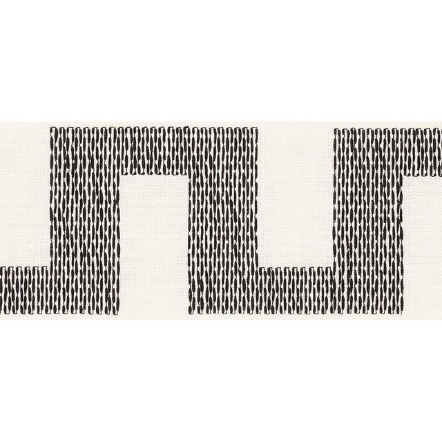 A charmingly relaxed linen tape with a geometric pattern that looks hand-stitched. Sold as a 2-yard minimum. Horizontal...