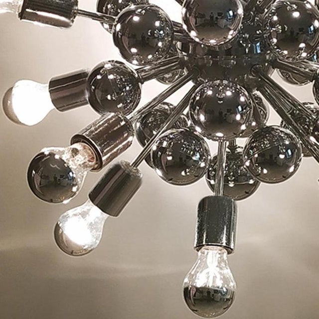 Chrome Sputnik Ceiling Lamp by Goffredo Reggiani, Italy, 1970s For Sale - Image 10 of 12