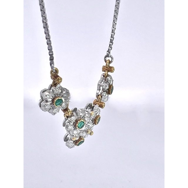 1980s Buccellati Garland Necklace Emeralds Diamonds 18k For Sale In Los Angeles - Image 6 of 9