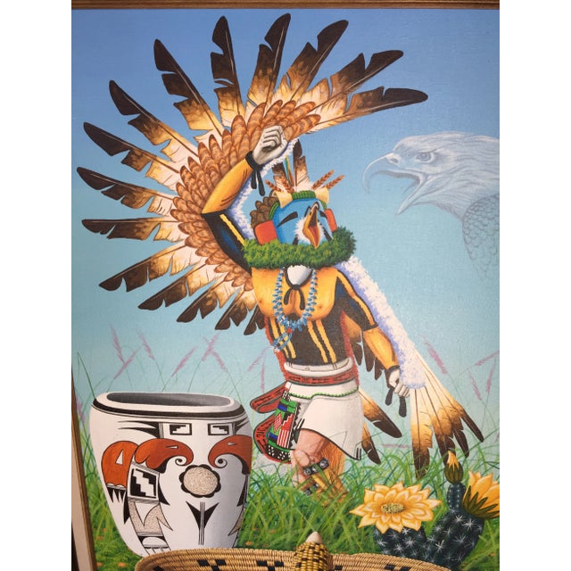 Wonderul Original Oil Painting by Jackie Black, American Indian Artist. 1982. In excellent condition. Painting is 44.5"...