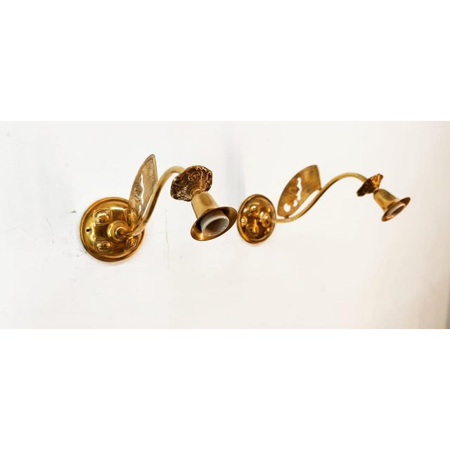 Baroque Brass Arm Wall Light with Decorations For Sale - Image 3 of 18