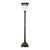 Late 20th Century Black & Gold Neoclassical Torchiere Floor Lamp With Frosted Fluted Shade For Sale