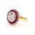 Modern 3.79 Carat Round Brilliant Cut Diamond Ruby Gold Ring, Size 6.5 For Sale - Image 3 of 9