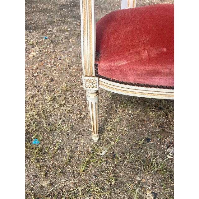 French French 19th Century Louis XVI Painted Walnut Arm Chairs - Set of 2 For Sale - Image 3 of 12