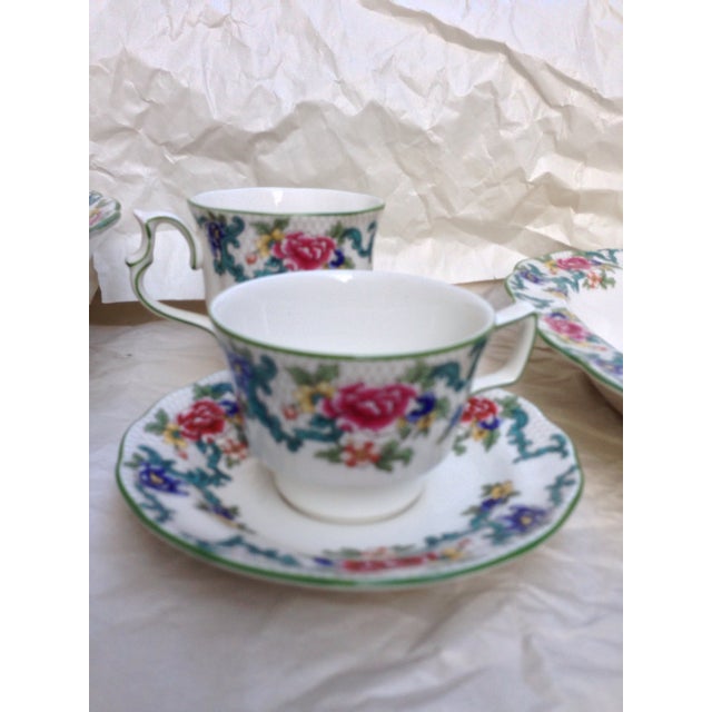 Royal Doulton Green Floradora English China Dinnerware Microwave Oven