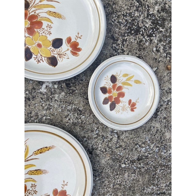 7 MCM Piece Dinnerware Mikasa Stone Harvest Highlands Kd102 Stoneware Dinner Serving Set, Fall Plate Set, Serving Plates, Vintage Dinnerware For Sale In Charleston - Image 6 of 12