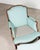 Tiffany Blue Louis XV Style Bergère Lounge Chair in Tiffany Blue + Ottoman For Sale - Image 8 of 18