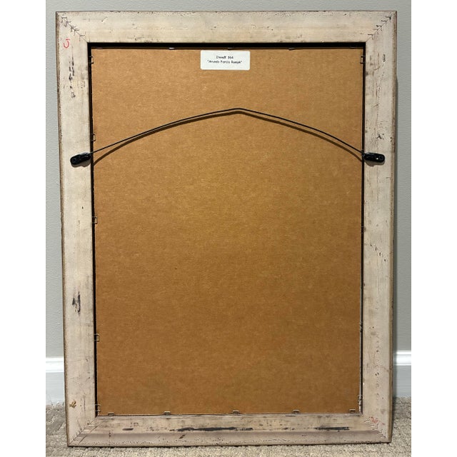 Late 20th Century Vintage French Arundo Farcla Botanical Print in Distressed Black & Gold Frame For Sale - Image 5 of 5