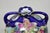 Victorian Vintage Victorian Blue Hand Painted Porcelain Floral Twin Handled Bulbous Vase For Sale - Image 3 of 14