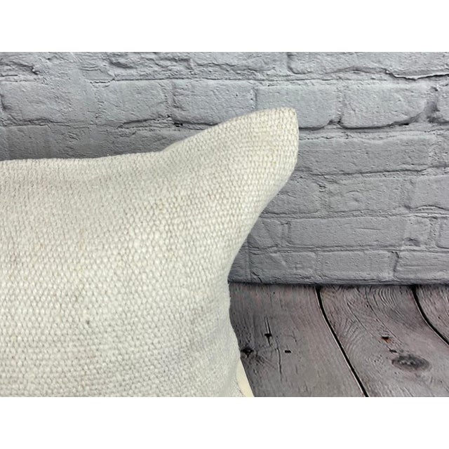 Turkish 16 x 24 Hemp Pillow Turkish Cushion Natural White Pillow Cushion Cover For Sale - Image 3 of 4