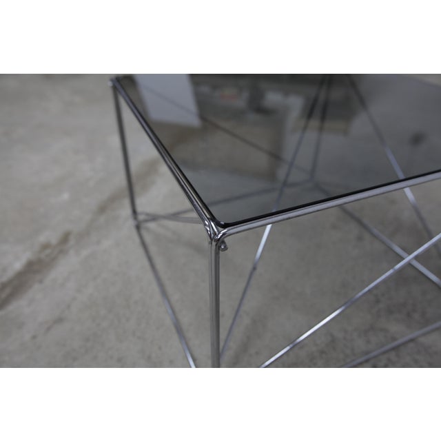 Metal Isocèle Collection Coffee Table with Smoked Glass Top from Max Sauze, 1970 For Sale - Image 7 of 13