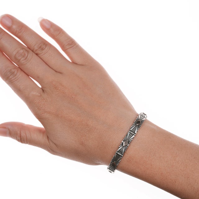 Silver 6.5" Pat Bedoni Navajo 14k/Sterling link bracelet For Sale - Image 8 of 9