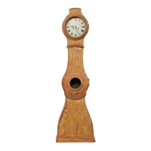 19th Century Swedish Painted Wood Long-Case Floor Clock