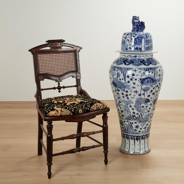 Large Pair of Chinese Blue and White Porcelain Lidded Urns For Sale - Image 13 of 13