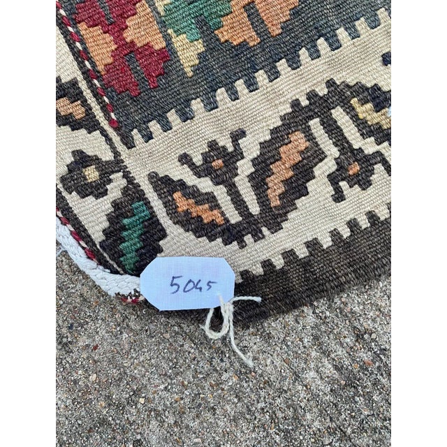 Vintage Turkish Tribal Coral Color Handmade Kilim Runner Rug For Sale - Image 9 of 10