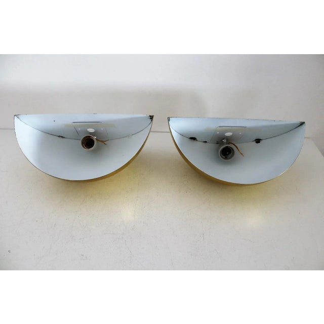 Italian Half Moon Wall Sconces in Brass, 1960s, Set of 2 For Sale - Image 11 of 16