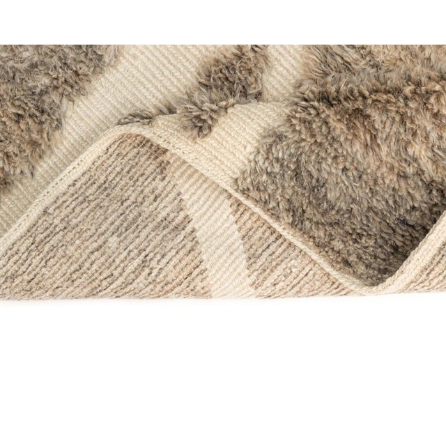 Beige Hand-Knotted Wool Premium Rug by Azele Studio For Sale - Image 8 of 11