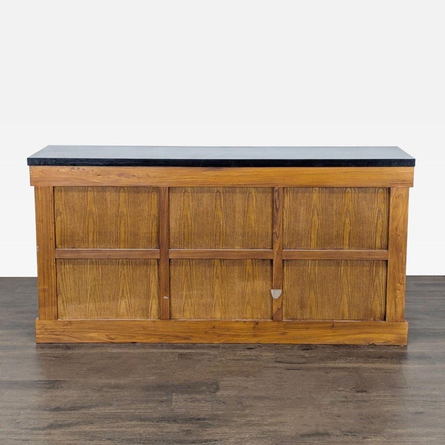 Wood Antique Japanese Tansu With Granite Top For Sale - Image 7 of 11