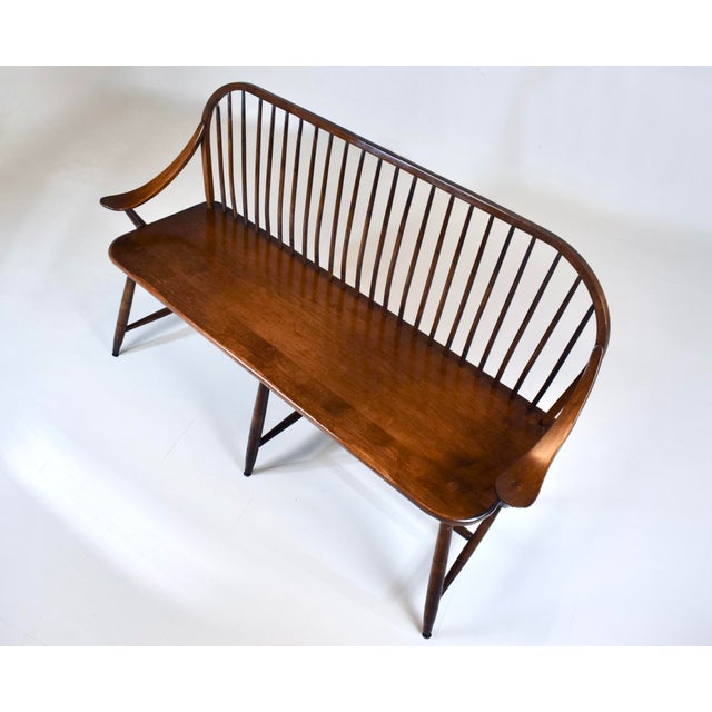 Vintage Hale of Vermont Windsor Spindle Back Prosper's Bench or Settee For Sale - Image 11 of 13
