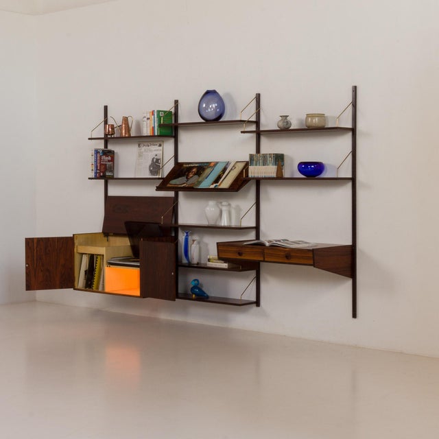 Rosewood Wall Unit with Desk by Hansen and Guldborg, Denmark, 1960s For Sale - Image 6 of 18