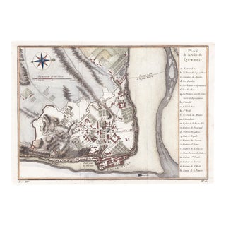 1764 Map "Plan De La Ville De Quebec" by Jacques-Nicolas Bellin For Sale