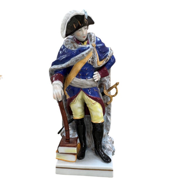 A Carl Tielsch German Porcelain Figure of a Military Man For Sale