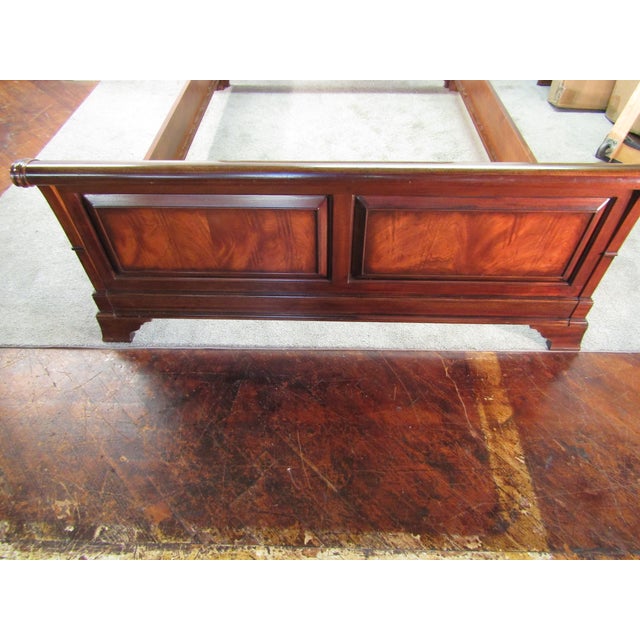 Ethan Allen Ethan Allen Solid Mahogany Queen Size Sleigh Bed For Sale - Image 4 of 11