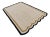 Handmade Cotton Scalloped Rug, Light Yellow with Tan and Black Border - 6'x9' For Sale