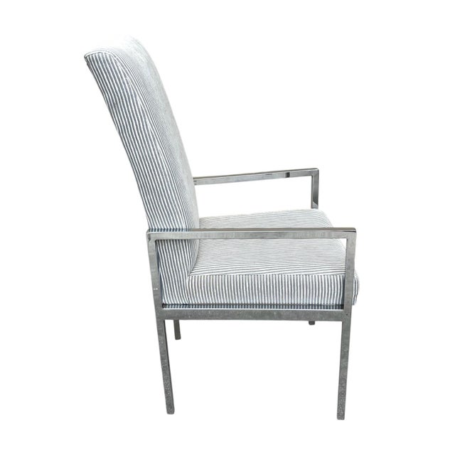 Gray Pair of Mid Century Milo Baughman Style Tall Armchairs For Sale - Image 8 of 18