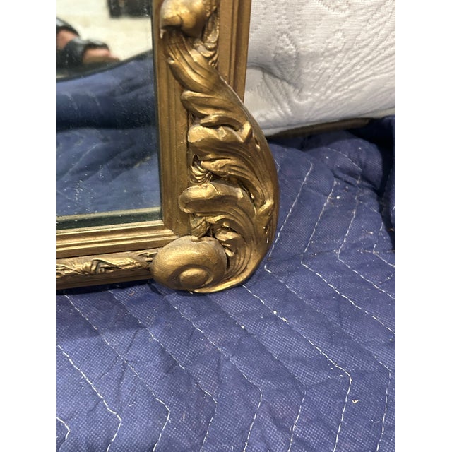 1920s Ornate Gold Wood Mirror For Sale - Image 10 of 12