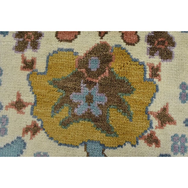 Oushak Rug 9′ X 11’8” Blue Wool Traditional Hand-Knotted Oriental Carpet For Sale - Image 4 of 12