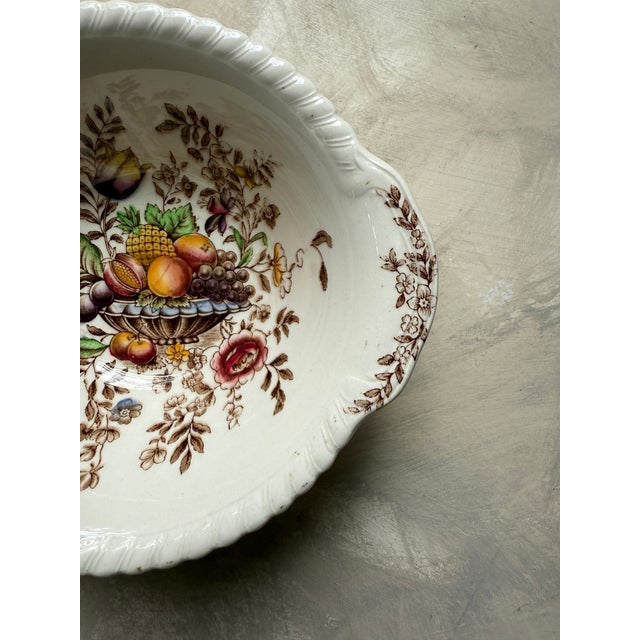 Johnson Brothers Vintage “Pomona” Windsor Ware Fruit Bowls | Johnson Bros England | c.1940–1950 | Set of 6 Hand-Colored Earthenware For Sale - Image 4 of 12