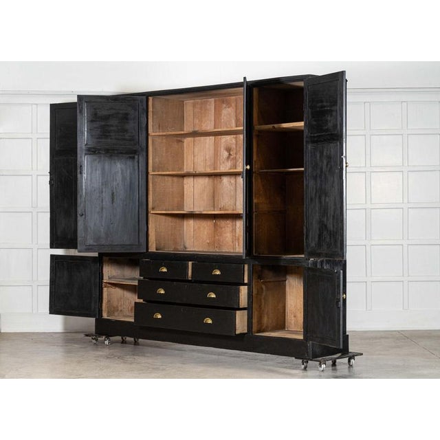 Antique English Ebonised Pine Housekeepers Cabinet, 1890 For Sale - Image 6 of 13