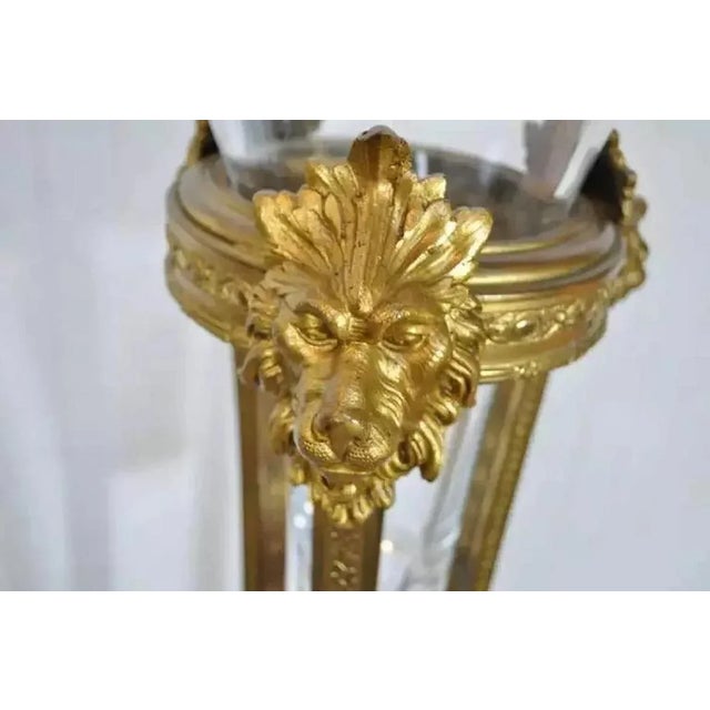 Neoclassical 19th Century French Neoclassical Bronze Figural Lion Plant Stand Vase Pedestal For Sale - Image 3 of 10