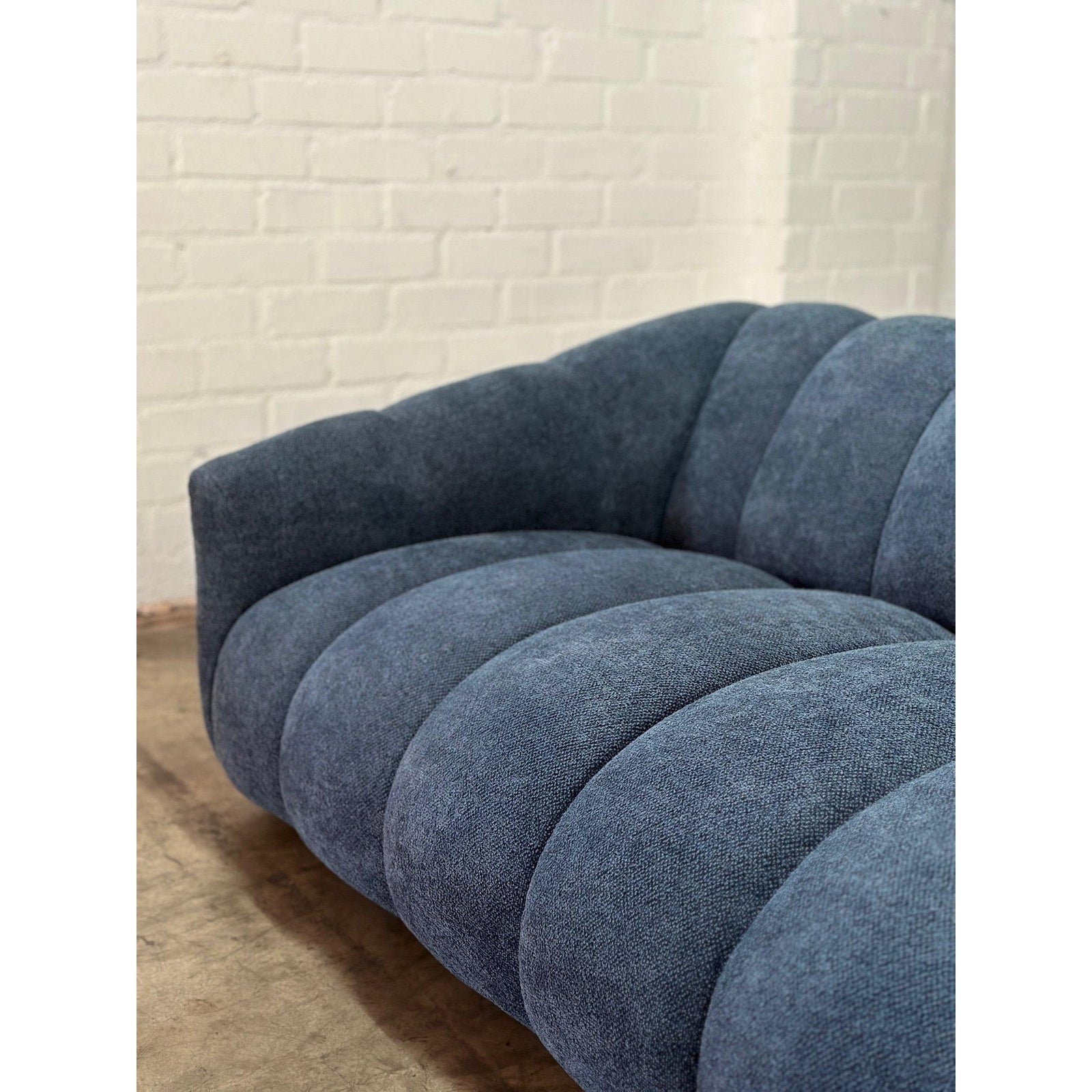 Low Profile Channel Sectional in Blue