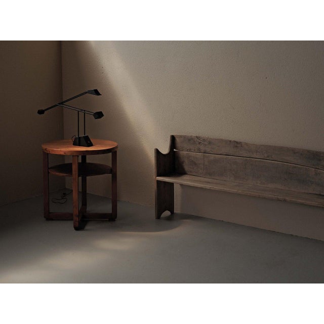 Rustic Wood Farm Bench, France, 1800s For Sale - Image 11 of 17