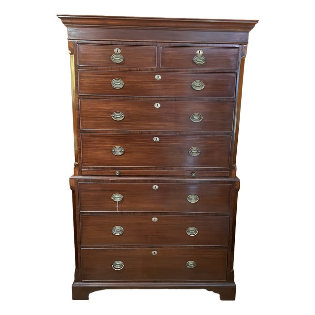 Tallboy Chest-on-Chest in Mahogany, 18th Century For Sale