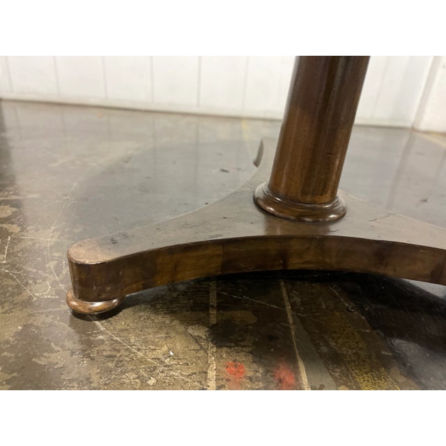 Brown Mid 19th Century Antique Mahogany Rent Table With Two Drawers and Leather Top For Sale - Image 8 of 9