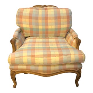 Mid 20th Century Vintage Upholstered Bergere Style Chair For Sale