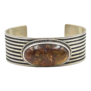 Late 20th Century Native American Navajo Sterling Silver Cuff Bracelet by Albert Jake