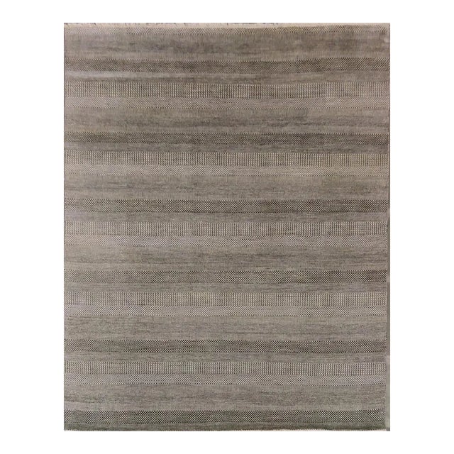 Hand Knotted Modern Wool Rug - 8' 01" X 10' 04" For Sale
