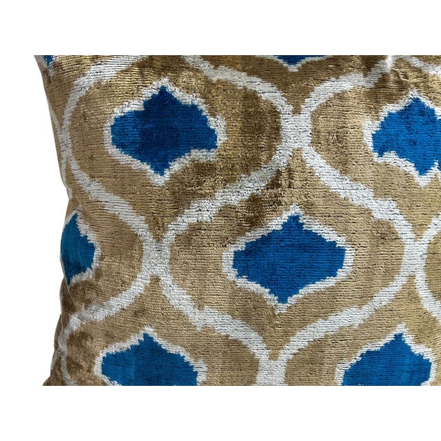 Large Silk Cushion Cover with Ikat Design, 2000s For Sale - Image 10 of 11