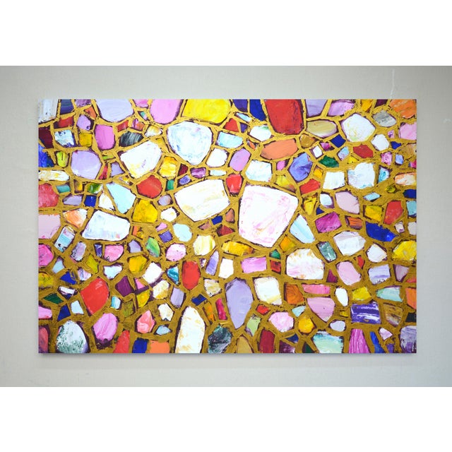 Stones in gold 3. Abstract dynamic composition filled with light, air, joyful emotions. Modern. Art Deco. Expression....