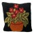 Vintage Mid Century Hand Hooked Flowers in Pot Pillow For Sale