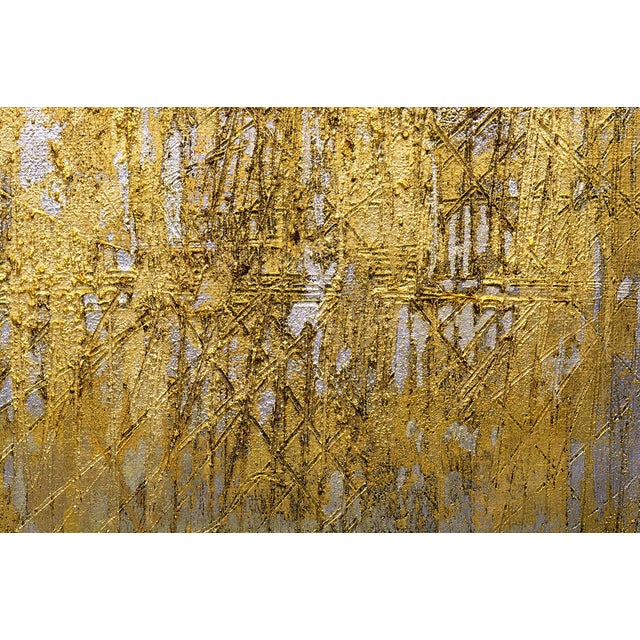 Lola Vitelli, Riflessi, Mixed Media with Gold and Silver Leaf on Canvas, 2020 For Sale - Image 3 of 9