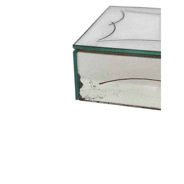Silver Antique French Art Deco Mirrored Box For Sale - Image 8 of 16