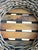 Vintage Wicker Basket With Turned Wood Double Ball Finial Handles - Boho Coastal Folk Art For Sale - Image 4 of 11